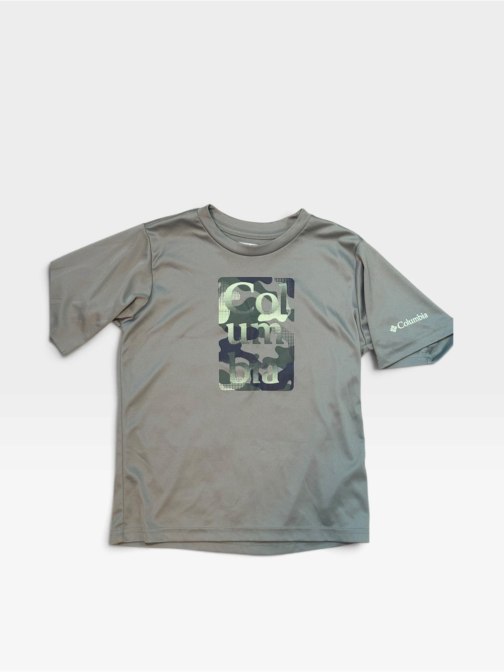 Columbia Kids Grey Short-Sleeve Tee with Camo Logo